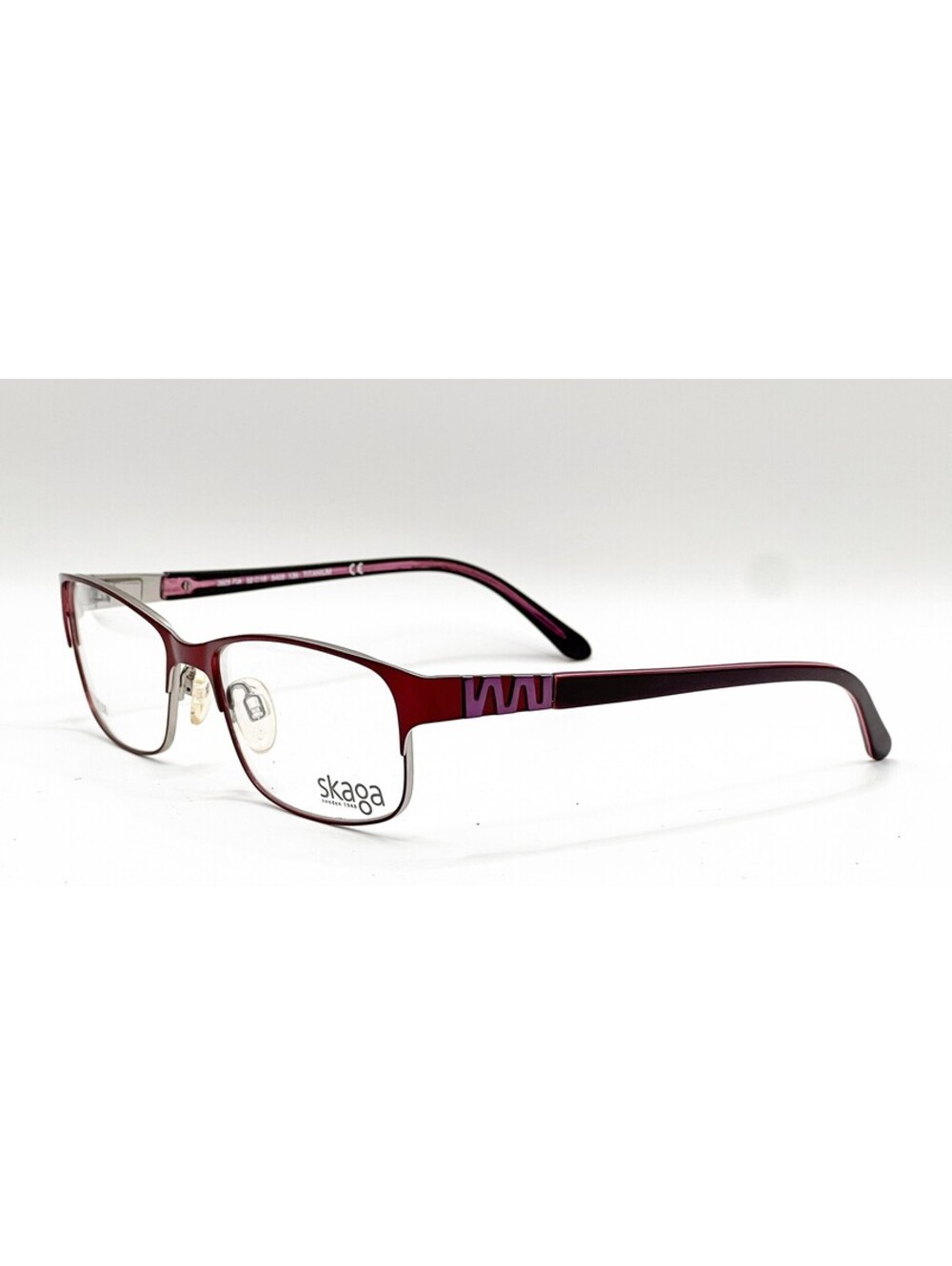 Skaga 3829 Fia 5405 Burgundy Pink Rectangle Authentic Eyeglass Frames 52-16